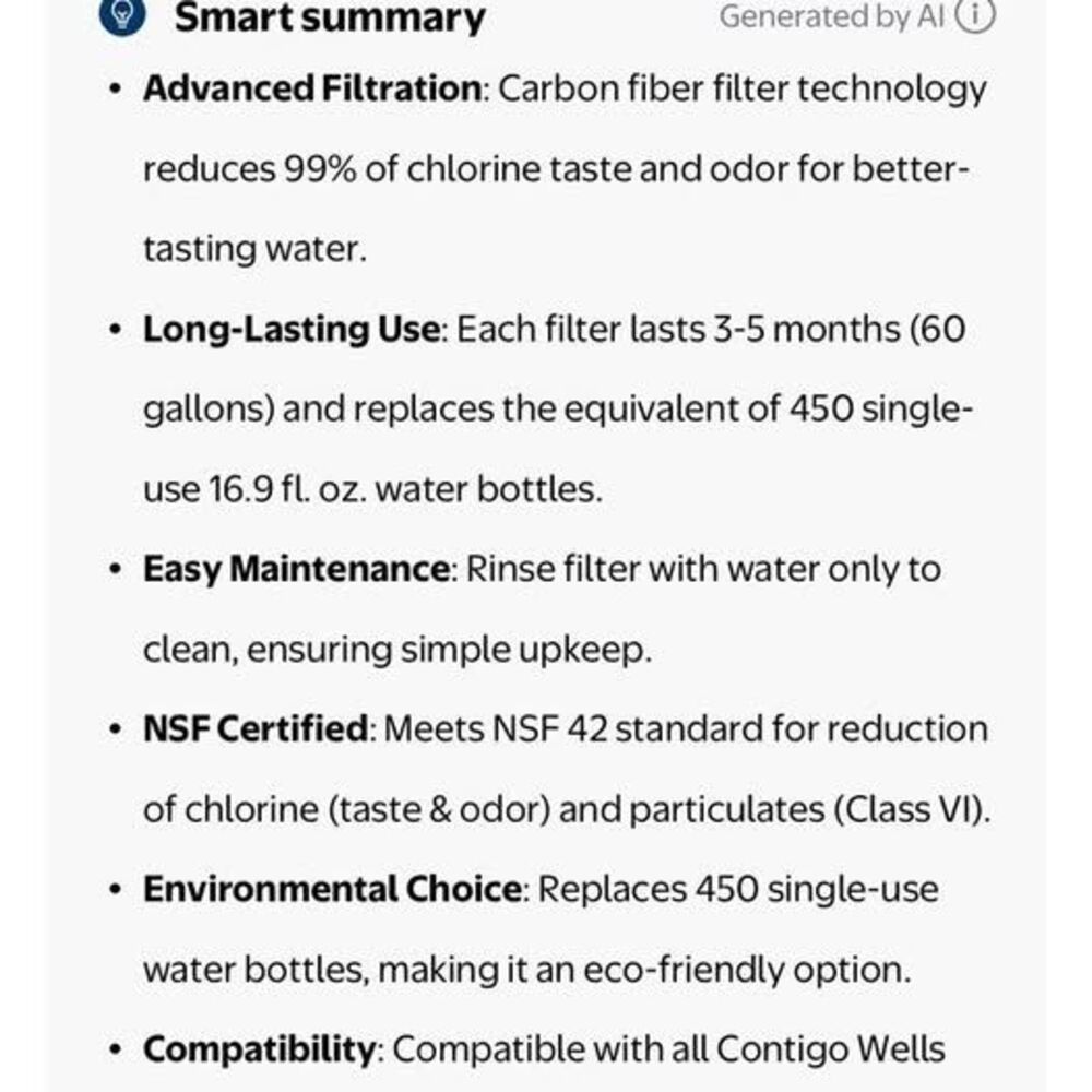 Contigo Replacement Filters 2 Cartridges Model No 1217724 BRAND NEW 2 packs - Picture 6 of 10